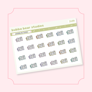 Journaling Doodle Quarter Sheet Colorful Bubba Bear Studios Journaling Doodle Stickers