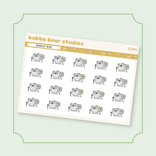 Burnout Bear Quarter Sheet Bubba Bear Studios Burnout Bear Stickers
