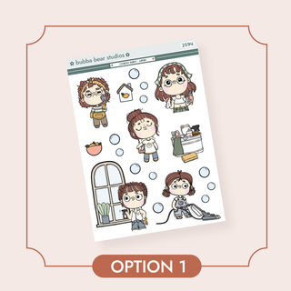 Cleaning Babes - Jumbo Option 1 Bubba Bear Studios Cleaning Babes - Jumbo Stickers