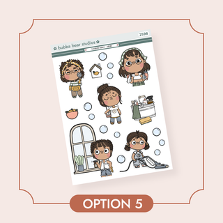 Cleaning Babes - Jumbo Option 5 Bubba Bear Studios Cleaning Babes - Jumbo Stickers