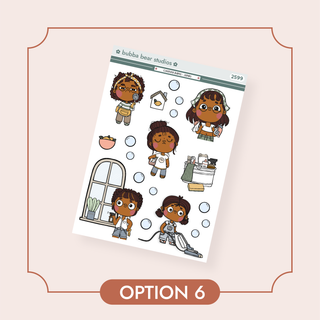 Cleaning Babes - Jumbo Option 6 Bubba Bear Studios Cleaning Babes - Jumbo Stickers