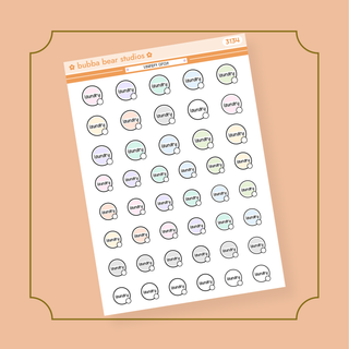 Laundry Circle Half Sheet Bubba Bear Studios Laundry Circle Stickers