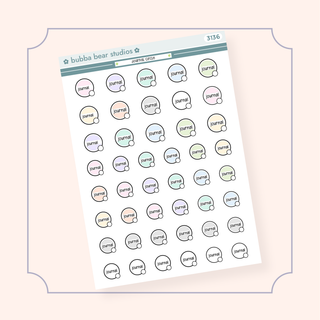 Journal Circle Half Sheet Bubba Bear Studios Journal Circle Stickers