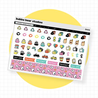Vertical - October - Spooky Cuties Page II - Icons & Washi Strips Bubba Bear Studios Vertical - October - Spooky Cuties
