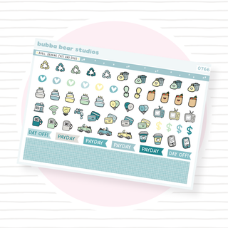 Vertical - April - Raining Cats and Dogs Page II - Icons & Washi Strips Bubba Bear Studios Vertical - April - Raining Cats and Dogs