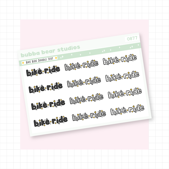 Bike Ride Doodle Text