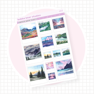 Watercolor Landscape Polaroids Bubba Bear Studios Watercolor Landscape Polaroids
