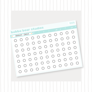 Checklist - Circles Minimal Bubba Bear Studios Checklist - Circles