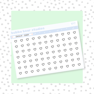 Checklist - Hearts Minimal Bubba Bear Studios Checklist - Hearts