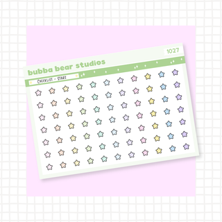Checklist - Stars Colorful Bubba Bear Studios Checklist - Stars
