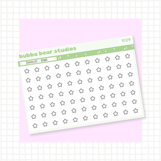 Checklist - Stars Minimal Bubba Bear Studios Checklist - Stars