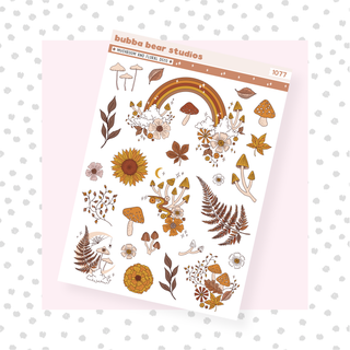 Mushrooms and Floral Deco Bubba Bear Studios Mushrooms and Floral Deco