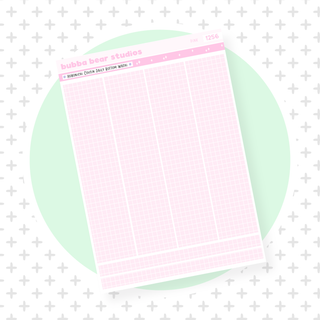 Hobonichi Cousin Daily Pages Bottom Washi - Grid Pink Bubba Bear Studios Hobonichi Cousin Daily Pages Bottom Washi - Grid