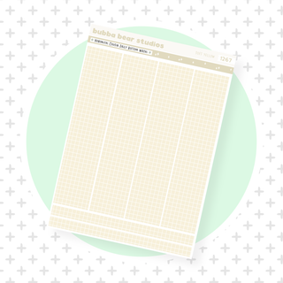 Hobonichi Cousin Daily Pages Bottom Washi - Grid Soft Yellow Bubba Bear Studios Hobonichi Cousin Daily Pages Bottom Washi - Grid