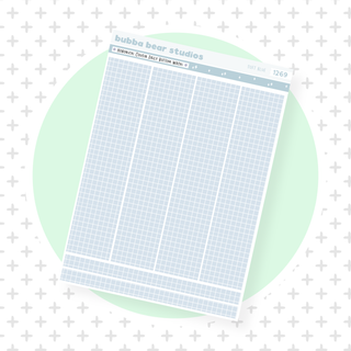 Hobonichi Cousin Daily Pages Bottom Washi - Grid Soft Blue Bubba Bear Studios Hobonichi Cousin Daily Pages Bottom Washi - Grid