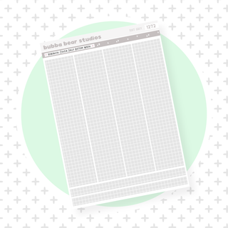 Hobonichi Cousin Daily Pages Bottom Washi - Grid Soft Grey Bubba Bear Studios Hobonichi Cousin Daily Pages Bottom Washi - Grid