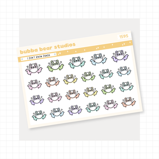 I Don't Know Panda Colorful Bubba Bear Studios I Don't Know Panda Stationery