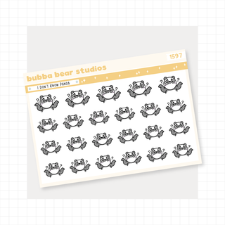 I Don't Know Panda Minimal Bubba Bear Studios I Don't Know Panda Stationery