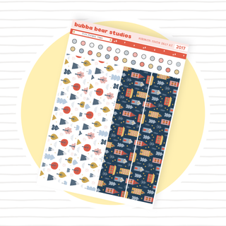 Hobonichi Cousin DAILY - Cozy Cottage Town Page 2 - Washi & Checklist Circles Bubba Bear Studios Hobonichi Cousin DAILY - Cozy Cottage Town Stationery