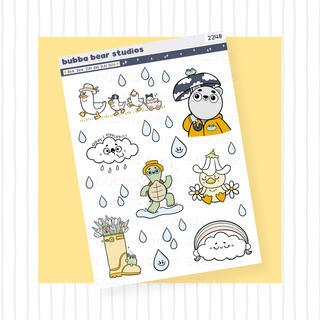 Rain, Rain, Stay and Play Deco Clear Matte Bubba Bear Studios Rain, Rain, Stay and Play Deco Stickers