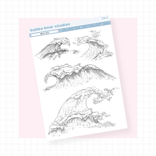 Waves Deco Clear Matte Bubba Bear Studios Waves Deco Stickers