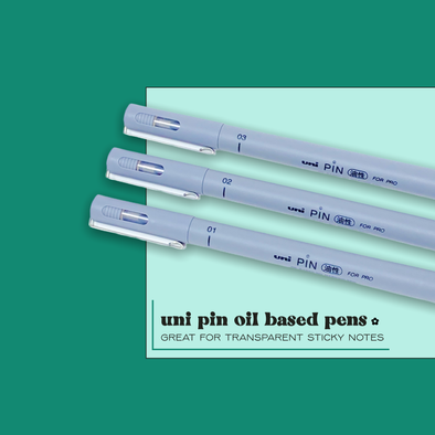 Uni Pin Pens | Oil Based | Black Ink