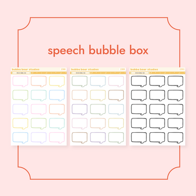Speech Bubble Box Bubba Bear Studios Speech Bubble Box Stickers