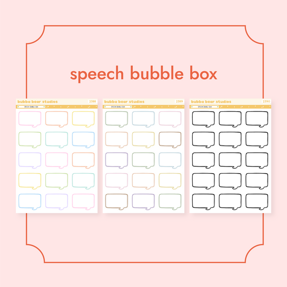 Speech Bubble Box Bubba Bear Studios Speech Bubble Box Stickers