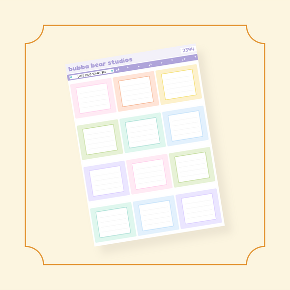 Lined Solid Square Box Bubba Bear Studios Lined Solid Square Box Stickers