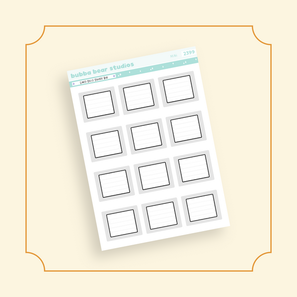 Lined Solid Square Box Bubba Bear Studios Lined Solid Square Box Stickers