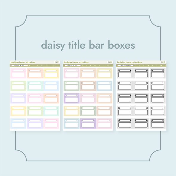 Daisy Title Bar Boxes