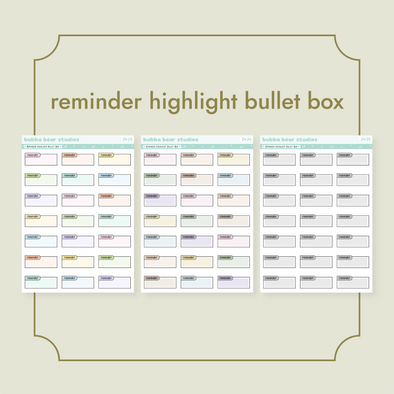 Reminder Highlight Bullet Box