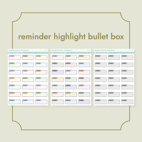 Reminder Highlight Bullet Box