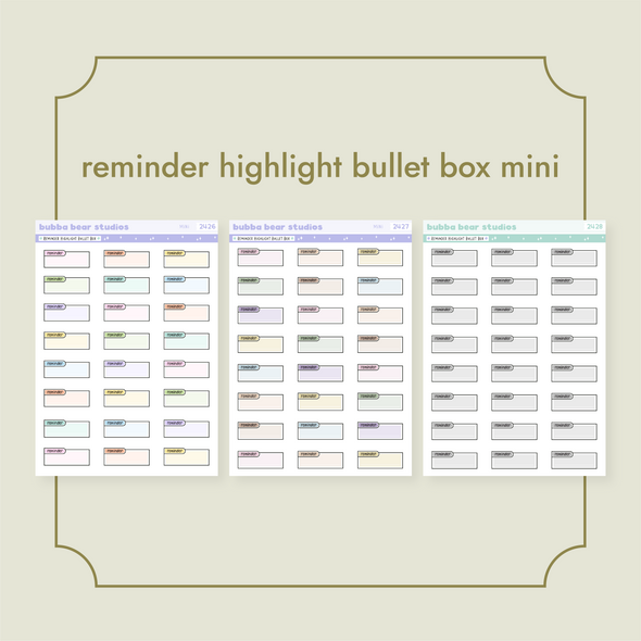 Reminder Highlight Bullet Box