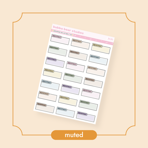 Appointment Highlight Bullet Box Standard Muted Bubba Bear Studios Appointment Highlight Bullet Box Stickers