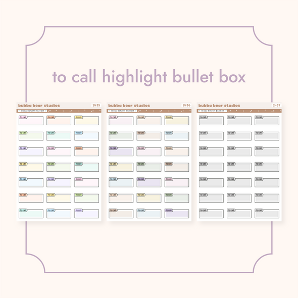 To Call Highlight Bullet Box