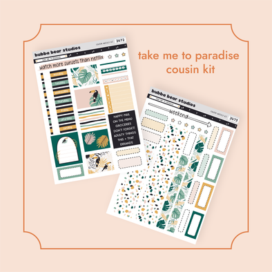 HOBONICHI COUSIN - Take Me To Paradise Full Hobonichi Cousin Kit Bubba Bear Studios HOBONICHI COUSIN - Take Me To Paradise Stickers