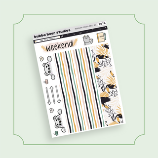 Hobonichi Cousin DAILY - Take Me To Paradise Page 3 - Washi + Doodles Bubba Bear Studios Hobonichi Cousin DAILY - Take Me To Paradise Stickers