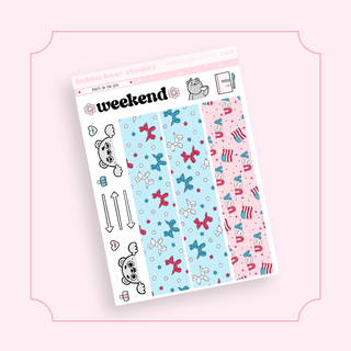 Hobonichi Cousin DAILY - Party In The USA Page 3 - Washi + Doodles Bubba Bear Studios Hobonichi Cousin DAILY - Party In The USA Stickers