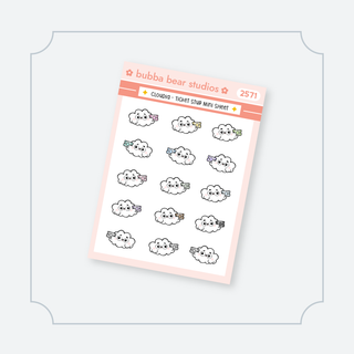Cloudia - Ticket Stub Mini Sheet Bubba Bear Studios Cloudia - Ticket Stub Stickers