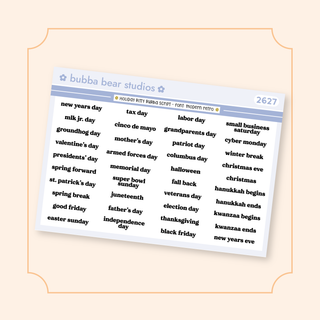Holiday Scripts Mini Modern Retro Bubba Bear Studios Holiday Scripts Stickers