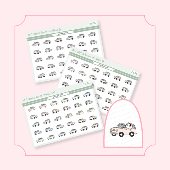 Ugh Driving Bean Standard Buy All (Set of 3) Bubba Bear Studios Ugh Driving Bean Stickers