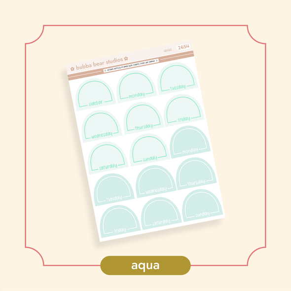 Arched Vertical - Framed Arch Date Covers Aqua Bubba Bear Studios Arched Vertical - Framed Arch Date Covers