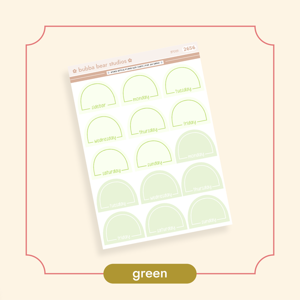 Arched Vertical - Framed Arch Date Covers Green Bubba Bear Studios Arched Vertical - Framed Arch Date Covers