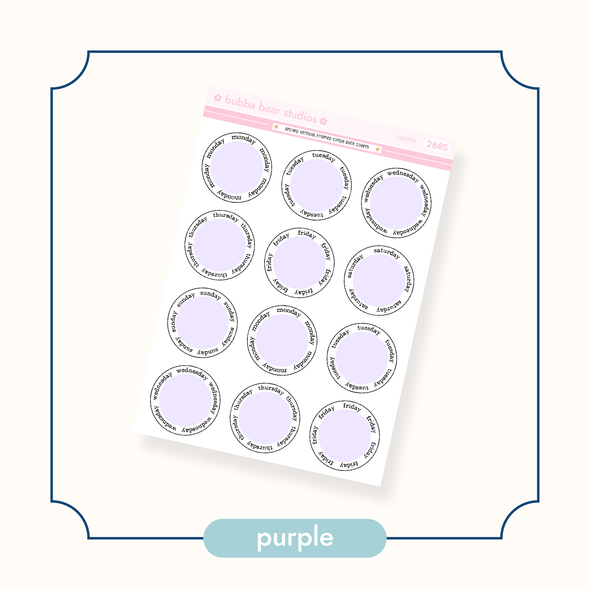 Arched Vertical - Framed Circle Date Covers Purple Bubba Bear Studios Arched Vertical - Framed Circle Date Covers