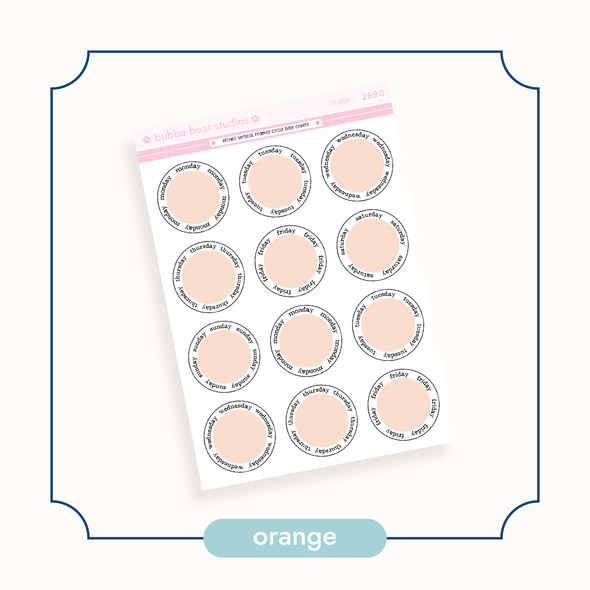 Arched Vertical - Framed Circle Date Covers Orange Bubba Bear Studios Arched Vertical - Framed Circle Date Covers