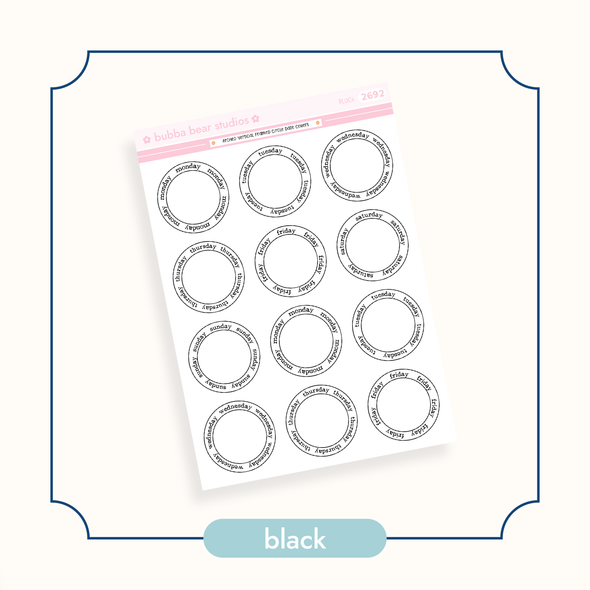 Arched Vertical - Framed Circle Date Covers Black Bubba Bear Studios Arched Vertical - Framed Circle Date Covers