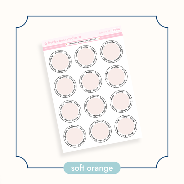 Arched Vertical - Framed Circle Date Covers Soft Orange Bubba Bear Studios Arched Vertical - Framed Circle Date Covers