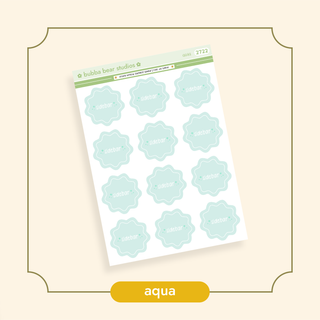 Arched Vertical - Starburst Sidebar Stickers Aqua Bubba Bear Studios Arched Vertical - Starburst Sidebar Stickers