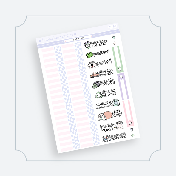 MINI - Treat or Treat Page 3 - Washi and Text Bubba Bear Studios MINI - Treat or Treat Stickers
